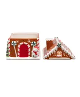 9.5" Ceramic Lit Gingerbread House Cookie Jar