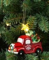 4.5" Ceramic Retro Vehicle Ornaments, Set of 2