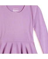 Mightly Toddler Fair Trade Organic Cotton Solid 3/4 Sleeve Twirl Dress