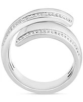 Effy Diamond Wide Bypass Ring (1/8 ct. t.w.) in Sterling Silver