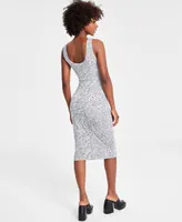 Bar Iii Women's Printed Scoop-Neck Sleeveless Jersey Dress, Created for Macy's