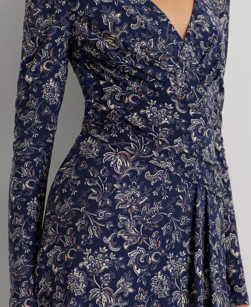 Lauren Ralph Women's Floral Stretch Jersey Long-Sleeve Dress
