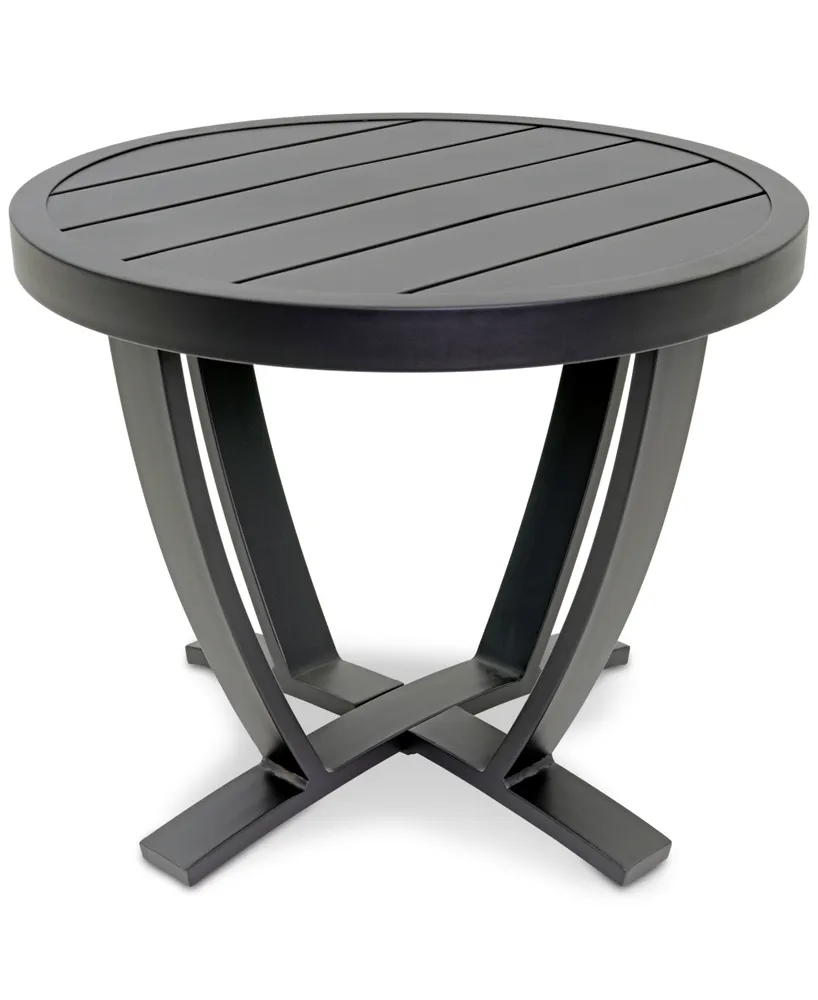 Astaire 24" Round Outdoor Slat Top End Table