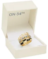 On 34th Gold-Tone 3-Pc. Set Pave & Color Accent Stack Rings, Created for Macy's