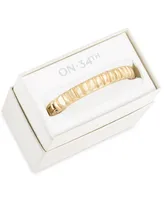 On 34th Gold-Tone Thin Textured Bangle Bracelet, Created for Macy's