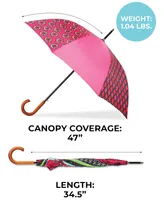 Totes Patchwork Auto Open Stick Umbrella