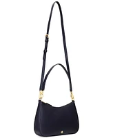 Lauren Ralph Women's Crosshatch Leather Medium Danni Shoulder Bag