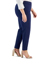 Jm Collection Plus & Petite Tummy Control Pull-On Slim-Leg Pants