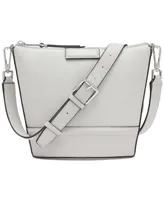 Calvin Klein Ash Top Zipper Leather Adjustable Crossbody Bag