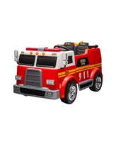 Freddo Fire Truck 24 Volt 2-Seater Ride-on with Led Lights, Water Shooter, Parental Control