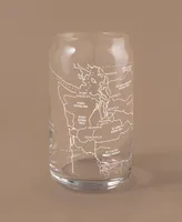 Narbo The Can Washington State Map 16 oz Everyday Glassware, Set of 2