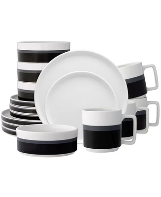 Noritake Colorstax Stripe 16-Piece Dinnerware Set, Service for 4