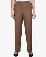 Alfred Dunner Petite Classic Textured Mid Rise Pull-On Pants