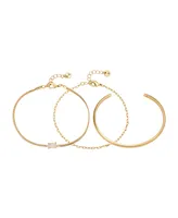 Unwritten White Crystal Stone 3-Piece Bracelet Set