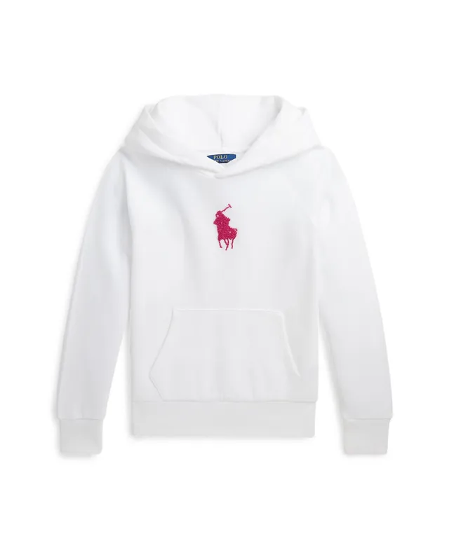 Polo Ralph Lauren Big Girls French Knot Pony Fleece Hooded Sweatshirt