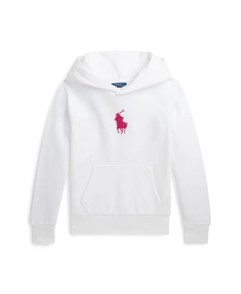 Polo Ralph Lauren Big Girls French Knot Pony Fleece Hooded Sweatshirt