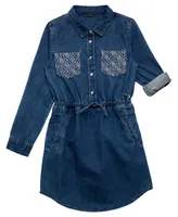 Guess Big Girls Adjustable Long Sleeves Denim Dress