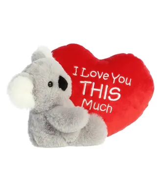 Aurora Small I Love You This Much Koala Valentine Heartwarming Plush Toy Gray 9"
