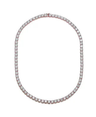 Classic Clear Round Cubic Zirconia Tennis Necklace