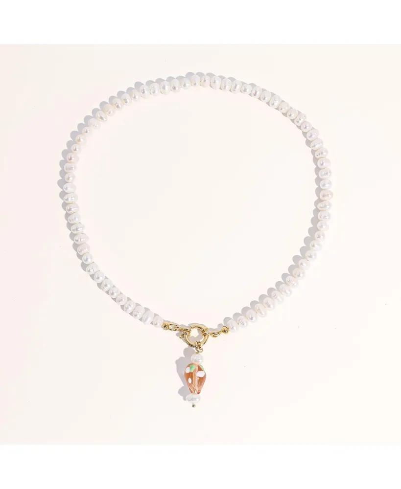 Ichiko Strawberry Pearl Necklace 16" For Women