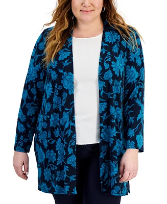 Jm Collection Plus Size Open-Front Cardigan, Created for Macy's