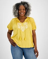 Style & Co Women's Embroidery Vacay Top, Xs-3X