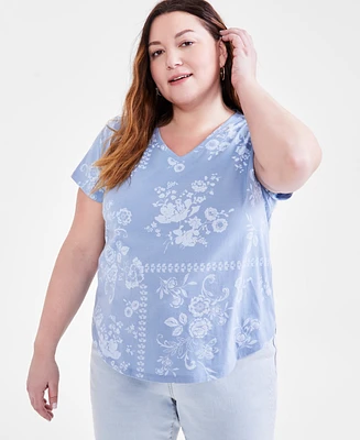 Style & Co Plus Size Graphic Print T-Shirt, Created for Macy's