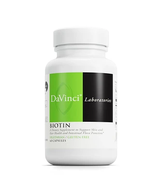 DaVinci Labs Biotin - Supports Skin & Hair Health, Intestinal Flora Function - Dietary Supplement with Vitamin C & Calcium as Ca Carbonate