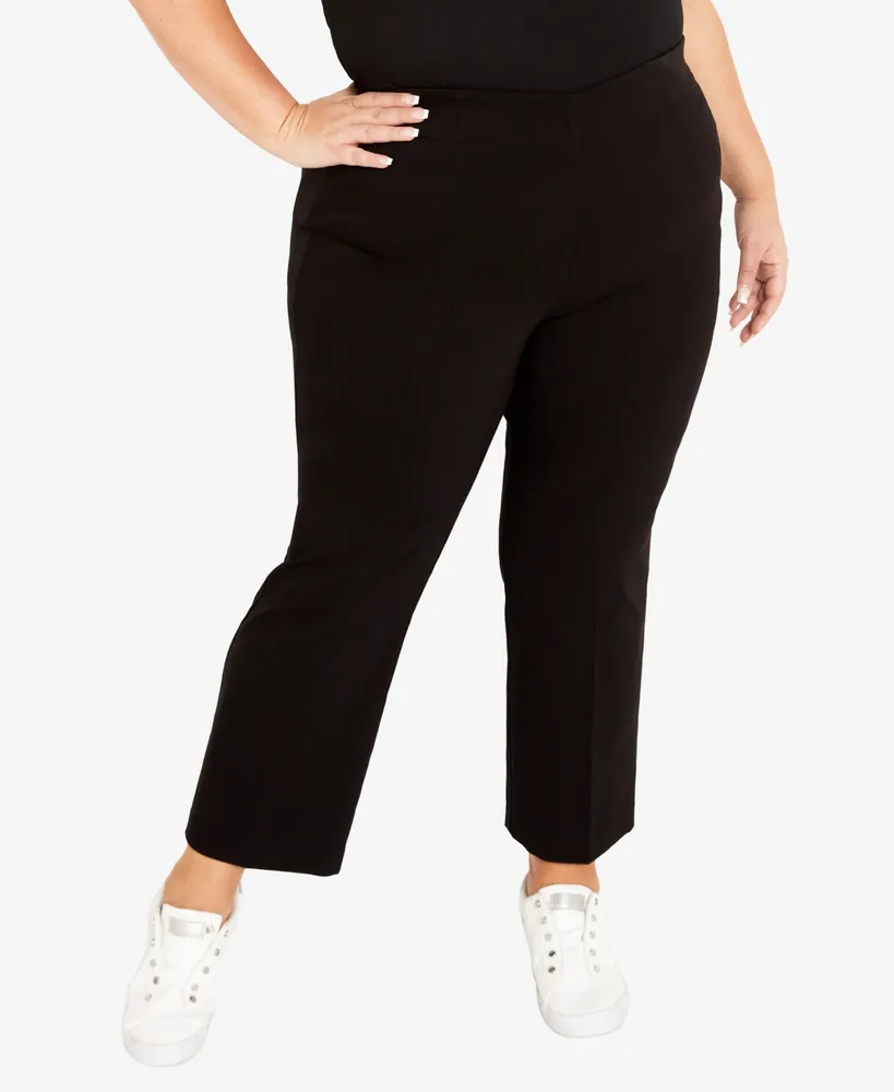 Alfani Plus & Petite Plus Size Curvy Bootcut Tummy-Control Pants, Created  for Macy's
