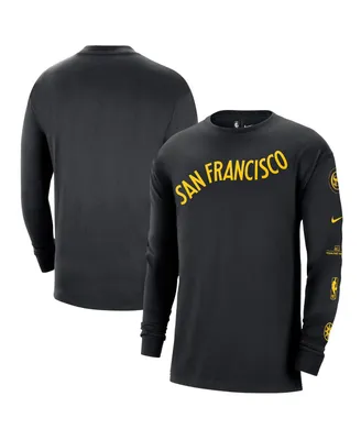 Men's Nike Black Golden State Warriors 2023/24 City Edition Max90 Expressive Long Sleeve T-shirt