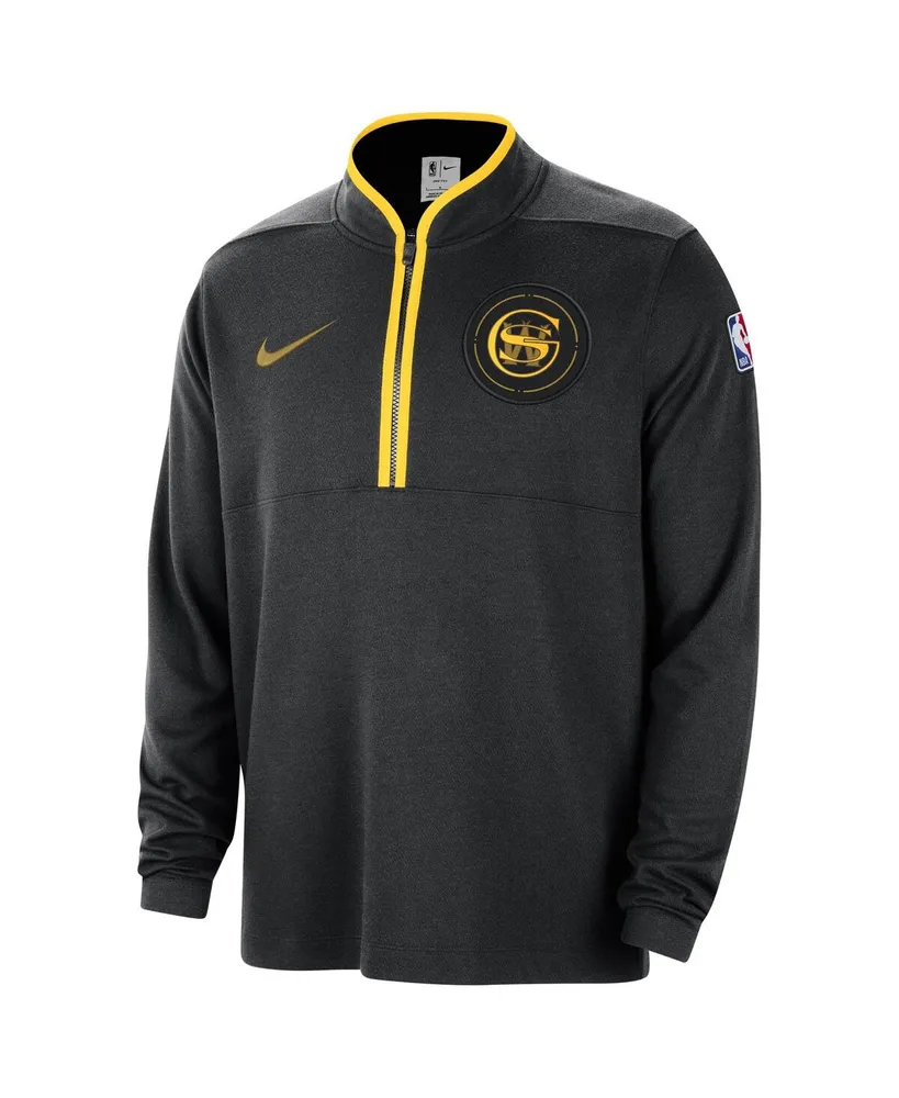 Men's Nike Black Golden State Warriors 2023/24 City Edition Authentic Coaches Half-Zip Jacket