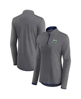 Women's Fanatics Gray Notre Dame Fighting Irish Corner Quarter-Zip Top