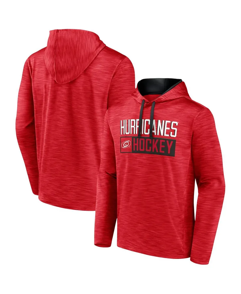 Men's Fanatics Heather Red Carolina Hurricanes Close Shave Pullover Hoodie