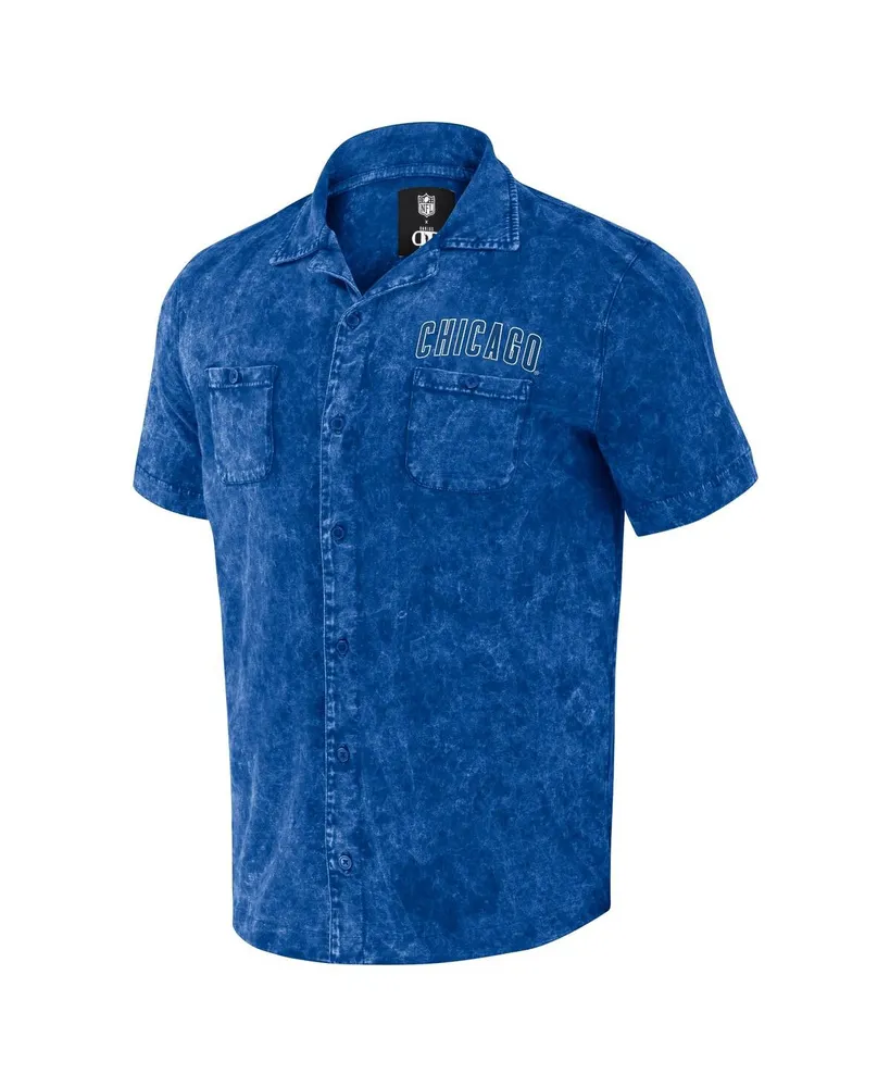 Men's Darius Rucker Collection by Fanatics Royal Distressed Chicago Cubs Denim Team Color Button-Up Shirt