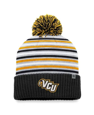 Men's Top of the World Black Vcu Rams Dash Cuffed Knit Hat with Pom