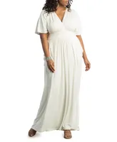 Kiyonna Plus Indie Flair Maxi Dress with Kimono Sleeves