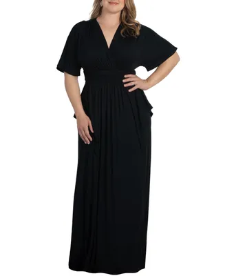 Kiyonna Plus Indie Flair Maxi Dress with Kimono Sleeves