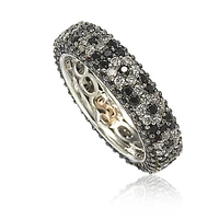 Suzy Levian Sterling Silver Cubic Zirconia Eternity Band Ring