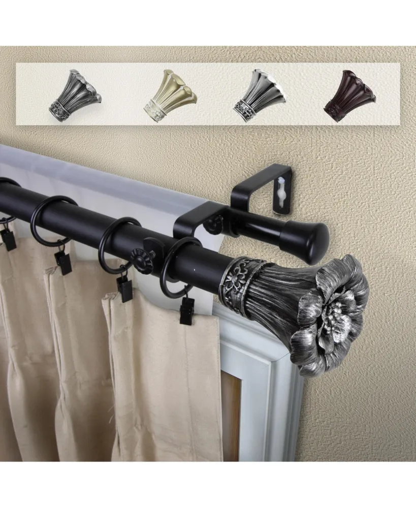 Blossom 1" Double Curtain Rod 120-170"