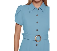 Calvin Klein Women's Tulip-Sleeve Midi Shirtdress