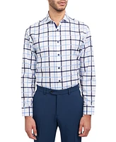 Michelsons of London Men's Regular-Fit Windowpane Check Dress Shirt