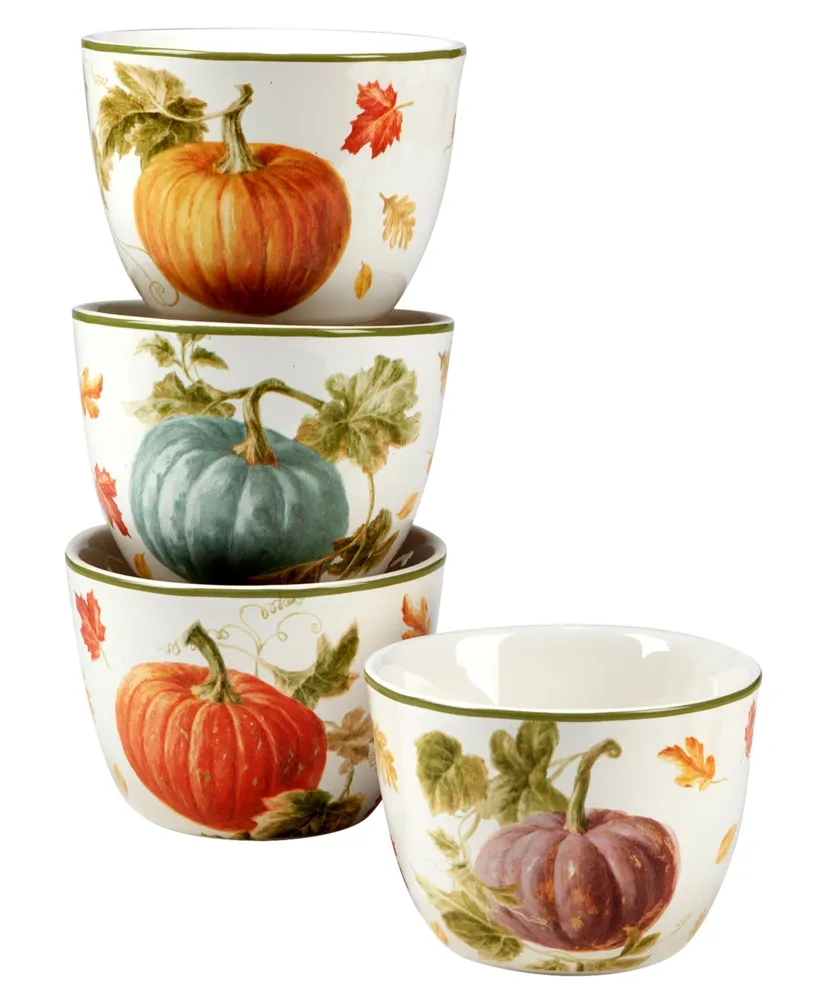 Certified International Autumn Harvest Ice Cream Bowl, Set of 4