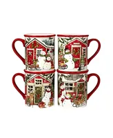 Snowman's Farmhouse 16 Piece Dinnerware Set