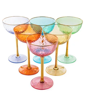 The Wine Savant Martini And Champagne Vintage Art Deco Coupe Glasses,, Set of 6