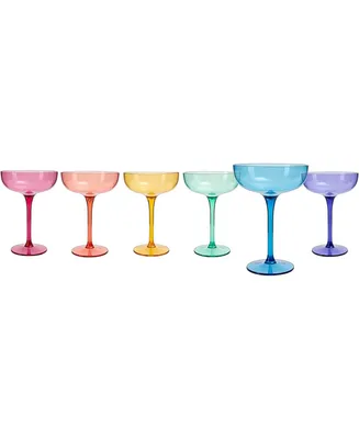 The Wine Savant Glass European Style Martini Crystal Acrylic Glasses, Set of 6