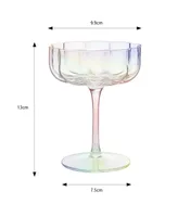 The Wine Savant Flower Vintage Glass Coupes, Set of 2