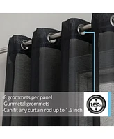 Hlc.me 2 Piece Semi Sheer Voile Window Curtain Drapes Grommet Panels for Bedroom