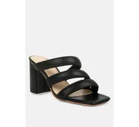 Rag & Co Kywe Womens Textured Heel Chunky Strap Sandals