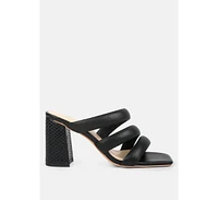 Rag & Co Kywe Womens Textured Heel Chunky Strap Sandals