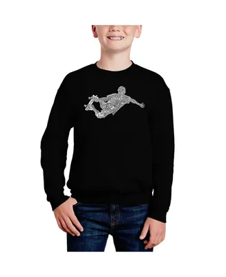 La Pop Art Boys Popular Skating Moves & Tricks Word Crewneck Sweatshirt